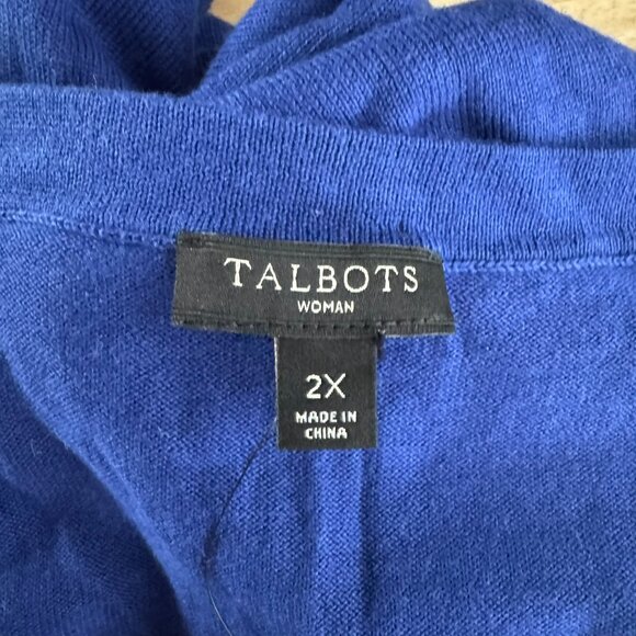 Talbots Tank Top Womens 2X Blue Cotton Rayon Solid Basic Sleeveless NWT TP-3581 - Picture 5 of 7